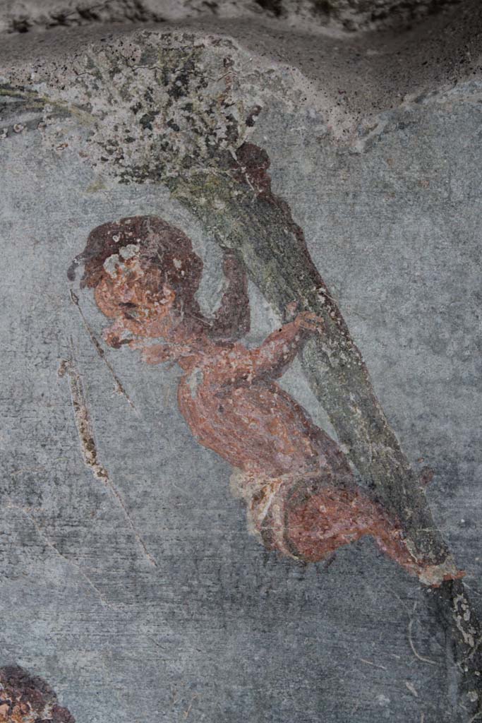 IX.5.9 Pompeii. May 2019. Room “l (L)”, detail of pygmy up a tree.
Foto Christian Beck, ERC Grant 681269 DÉCOR.