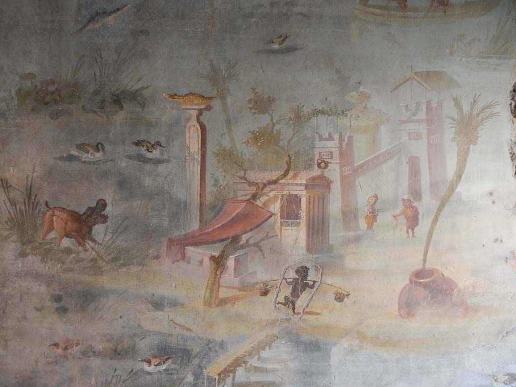 IX.5.9 Pompeii. June 2019. Room 8, north wall at west end. Photo courtesy of Buzz Ferebee.