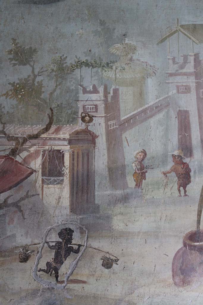 IX.5.9 Pompeii. May 2019. Room “l (L)”, detail from north wall at west end.
Foto Christian Beck, ERC Grant 681269 DÉCOR.