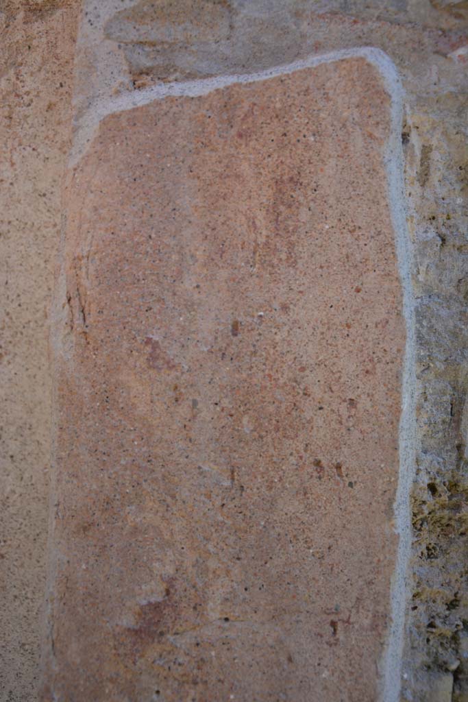IX.5.9 Pompeii. May 2017. Room “f”, detail from lower south side of doorway.
Foto Christian Beck, ERC Grant 681269 DÉCOR.