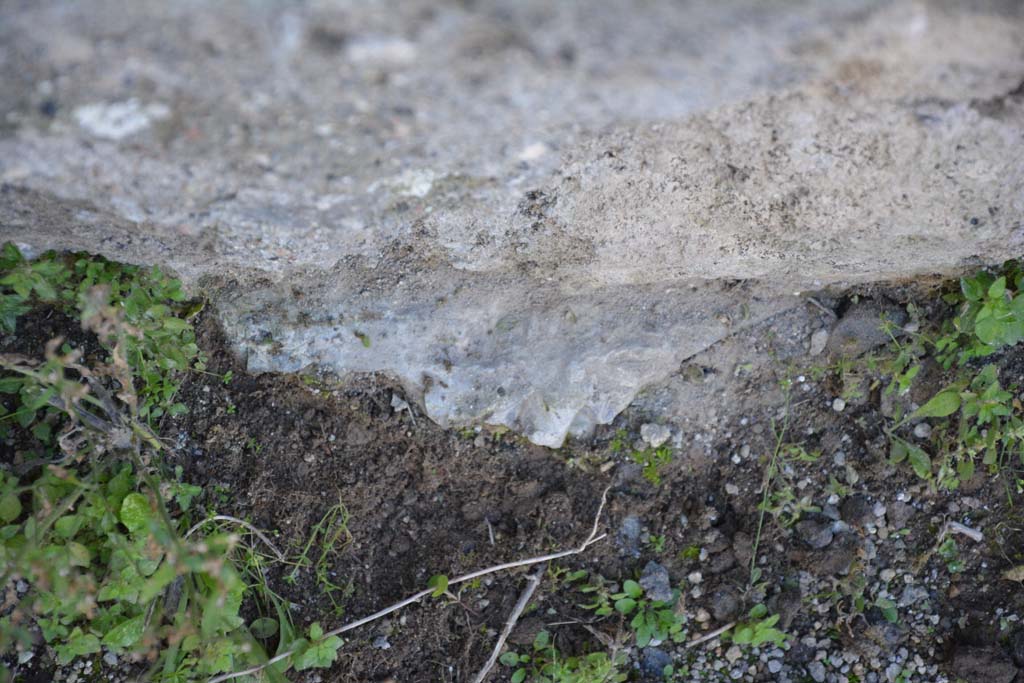 IX.5.10 Pompeii. March 2017. Detail from base of lower west wall towards south-west corner.
Foto Christian Beck, ERC Grant 681269 DÉCOR.