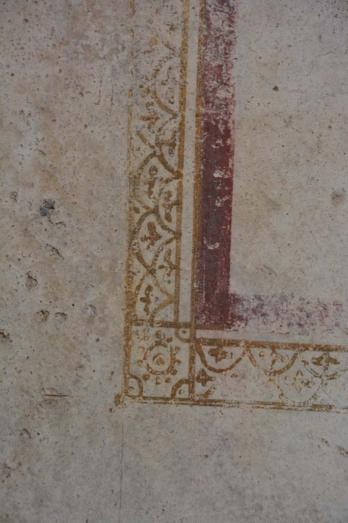 IX.5.11 Pompeii. March 2017.
Room k, detail of border edging from panel at west end of north wall.
Foto Christian Beck, ERC Grant 681269 DÉCOR.