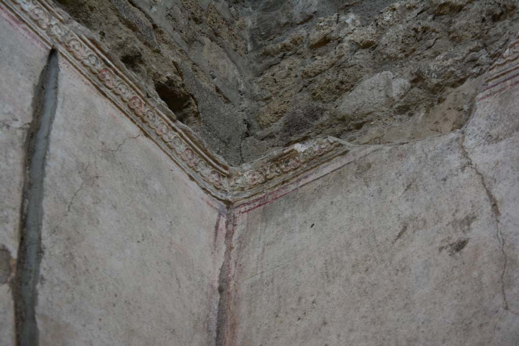 IX.5.11 Pompeii. March 2017. Room e, detail of stucco frieze in upper south-west corner.
Foto Christian Beck, ERC Grant 681269 DÉCOR.