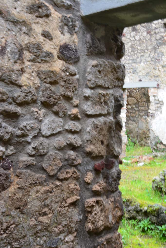 IX.5.11 Pompeii. March 2017. Room q, north wall at east end, with doorway to peristyle n.
Foto Christian Beck, ERC Grant 681269 DÉCOR.
