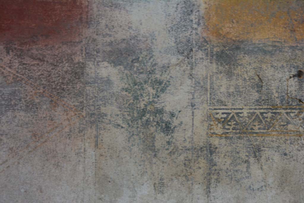 IX.5.11 Pompeii. March 2017. Room h, detail from black painted zoccolo in centre of lower south wall.
Foto Christian Beck, ERC Grant 681269 DÉCOR.