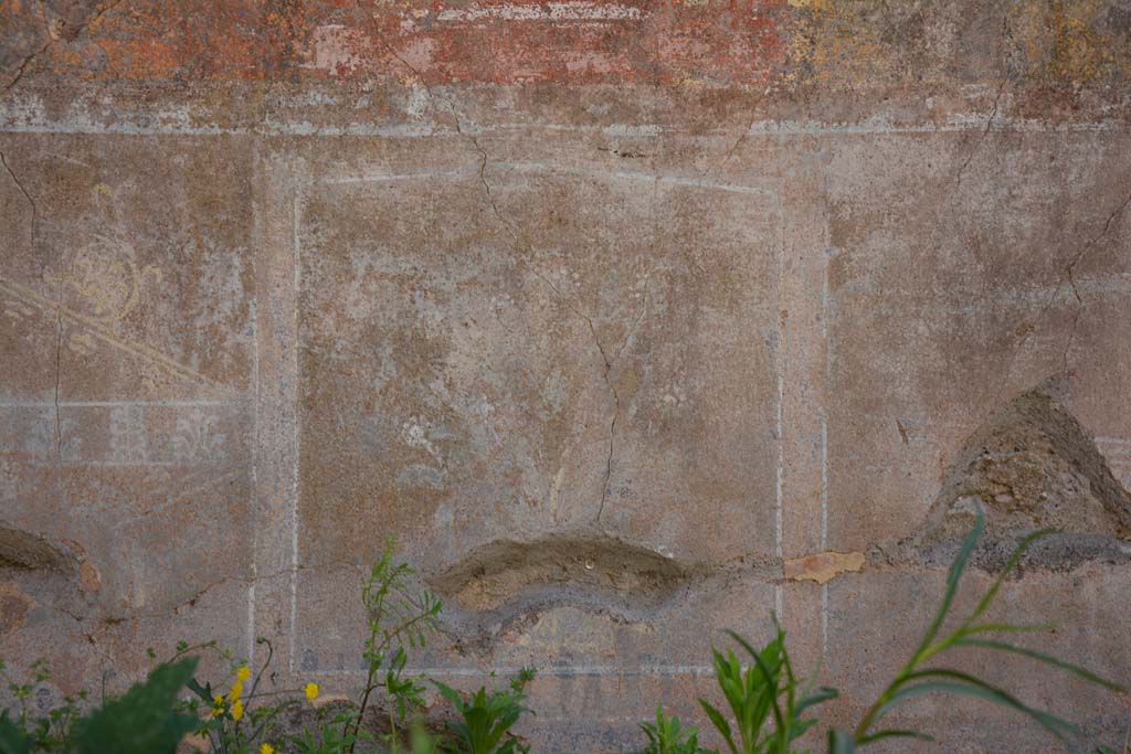 IX.5.14 Pompeii. May 2017. Room “f”, painted plant in panel on zoccolo of south wall.
Foto Christian Beck, ERC Grant 681269 DÉCOR.