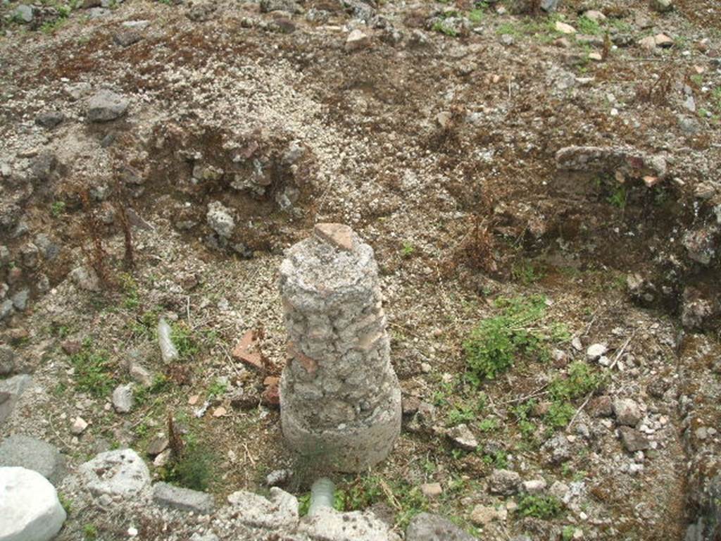 IX.5.18 Pompeii. May 2005. Room b. Rectangular pool. Column with fountain jet.