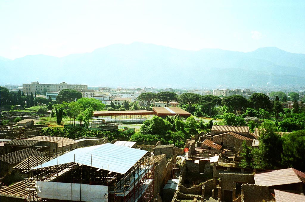 Looking south across I.7 and I.6, towards the unexcavated area of I.18, I.19 and I.23. May 2010.
View from the Casina dell’Aquila. Photo courtesy of Rick Bauer.