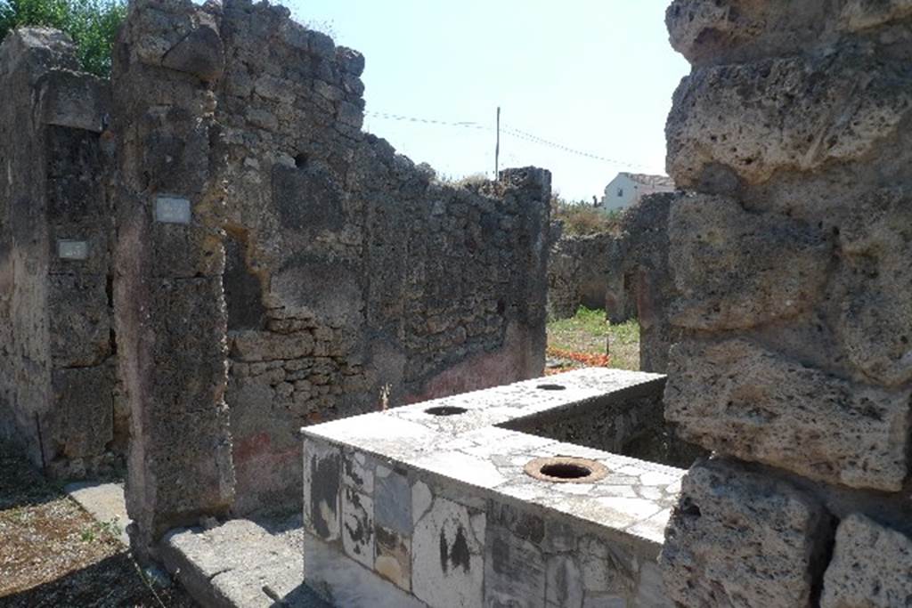 IX.7.24 Pompeii. July 2010. Looking south-east from entrance across counter.
Photo courtesy of Michael Binns.
