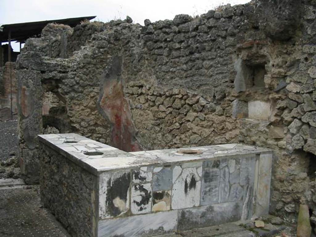 IX.7.24 Pompeii. May 2003. Looking south-west from entrance across counter.
Photo courtesy of Nicolas Monteix.