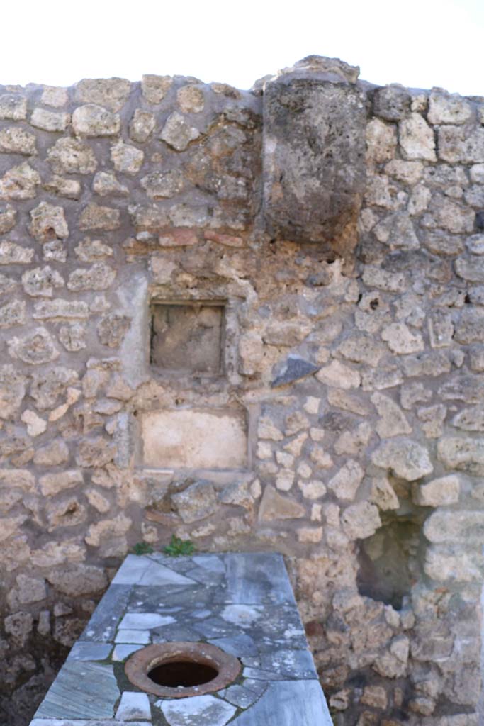 IX.7.24 Pompeii. December 2018.
Looking towards west wall with square niches. Photo courtesy of Aude Durand.