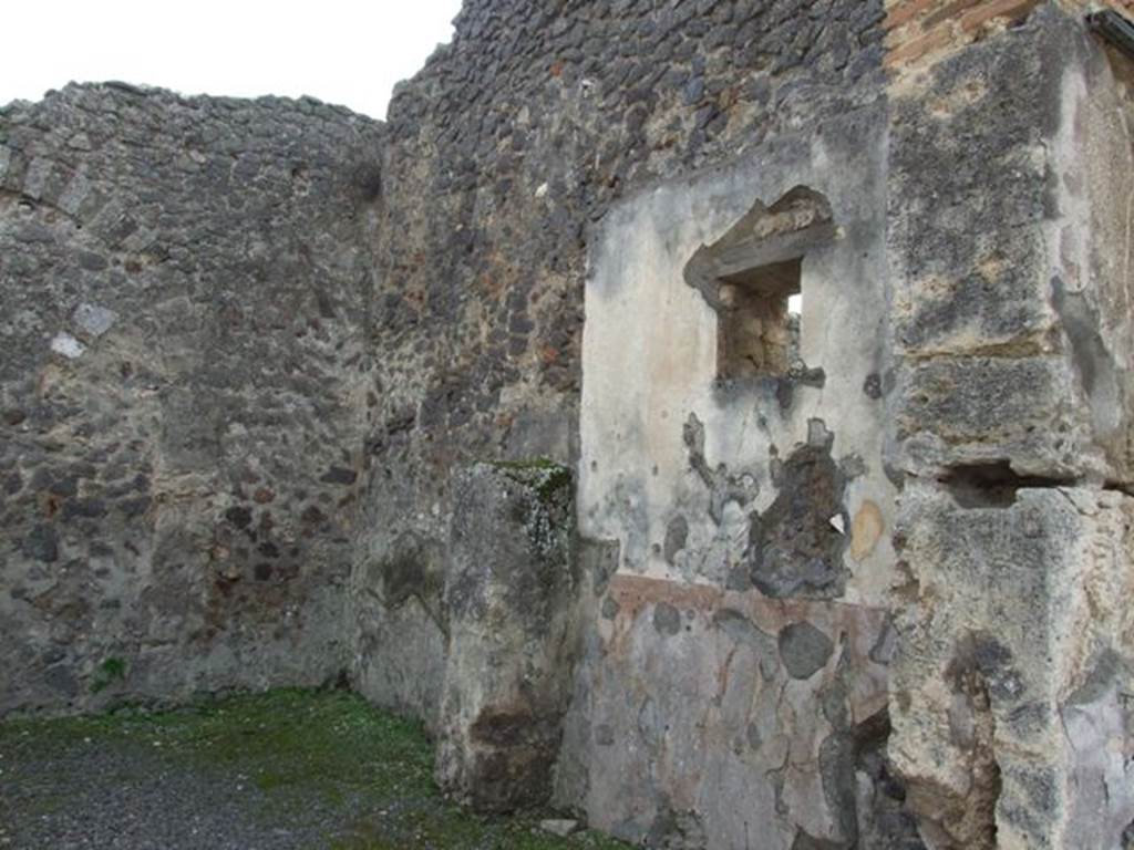 IX.8.2 Pompeii. March 2009. West wall of front and rear rooms.