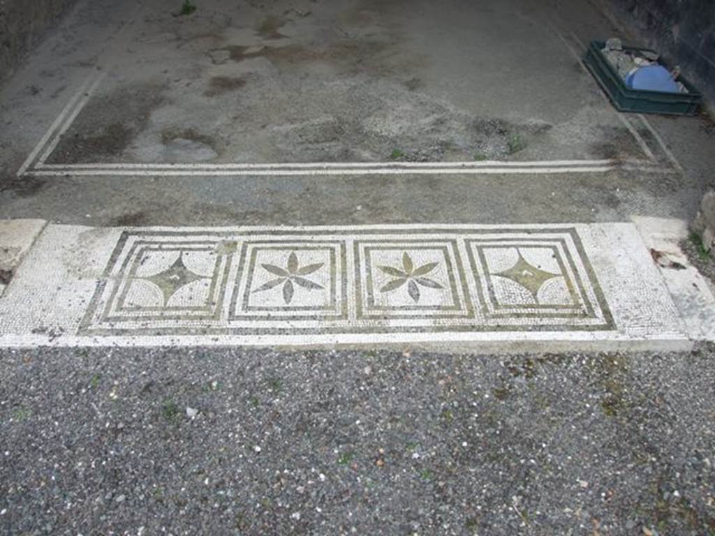IX.8.6 Pompeii. March 2009. Room 11, Mosaic in threshold of floor from portico.