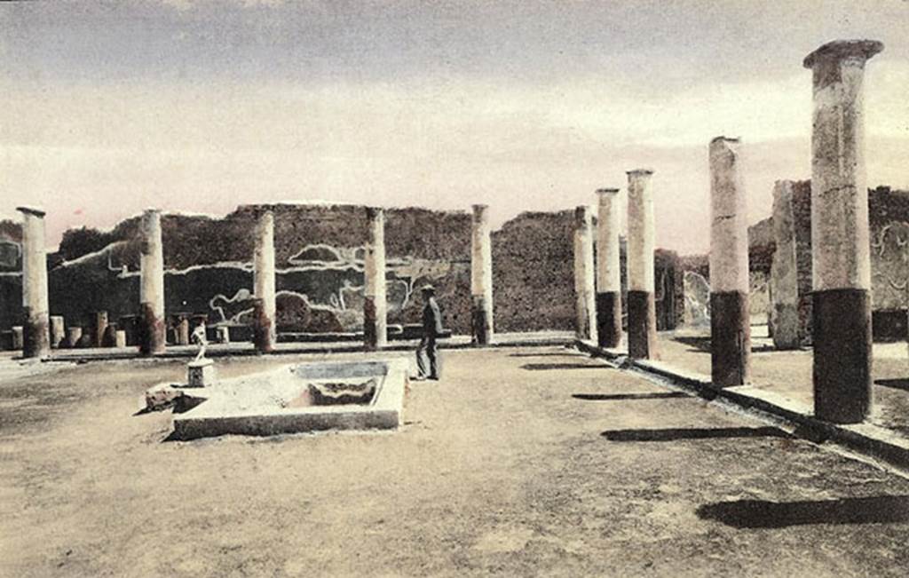 IX.8.6 Pompeii. Old undated postcard. Looking east across peristyle.
Photo courtesy of Rick Bauer.