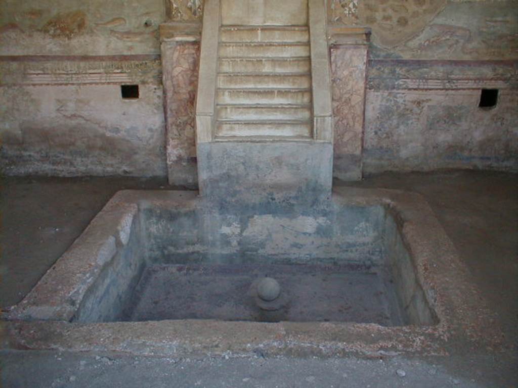 IX.8.6 Pompeii. September 2004. Nymphaeum south of peristyle. Pool.