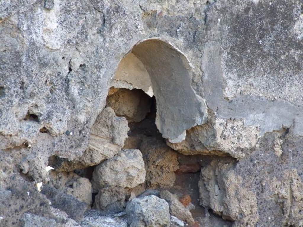 IX.9.1 Pompeii. March 2009. Remains of Niche on the West wall.