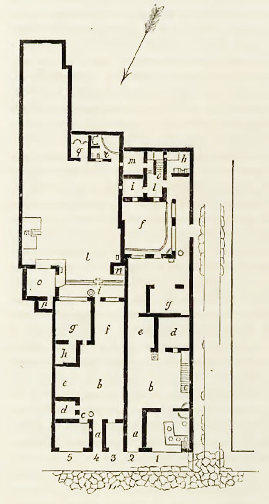 IX.9.4 Pompeii. 1888 plan.
The plan also shows IX.9.5 and IX.9.3.
See Notizie degli Scavi di Antichità, 1888, where it is referred to as IX.7., p.514.