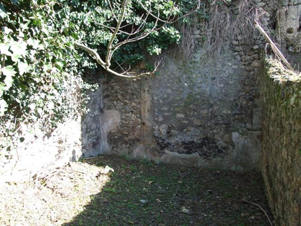 IX.9.13 Pompeii. March 2009. Room 2, looking south across oecus. According to NdS, this was a spacious room with a bricked up window in the south wall.
See Notizie degli Scavi, 1891, p.260