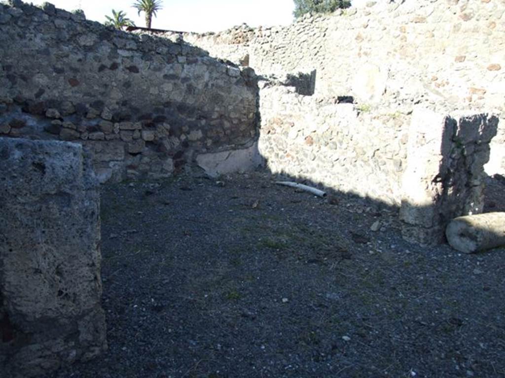IX.9.a Pompeii. March 2009. Looking north east into Triclinium, from wide passageway around garden.