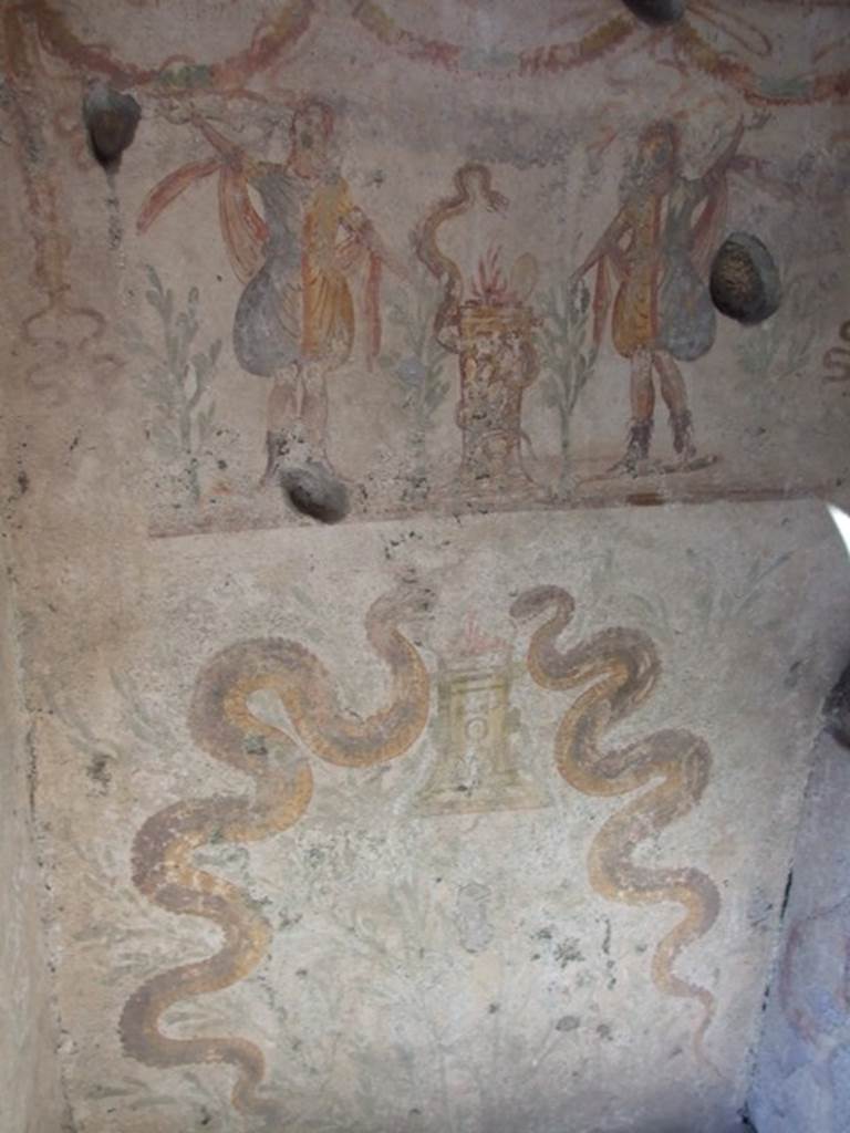 IX.9.c Pompeii. March 2009. Lararium on North wall of Kitchen.
