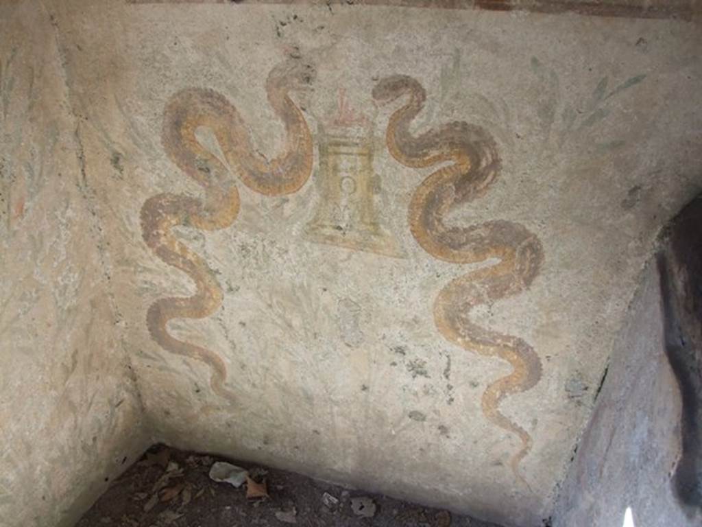 IX.9.c Pompeii. March 2009. Lararium on North wall of Kitchen.