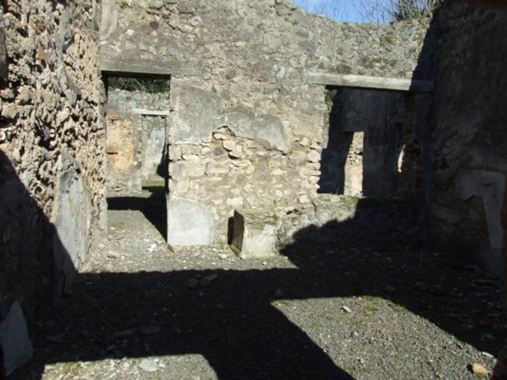 IX.9.e Pompeii. March 2009. Room 16, light-yard. Looking east towards doorway to room 15, the kitchen, and window of triclinium, room 13 (see IX.9.12 for more photos).