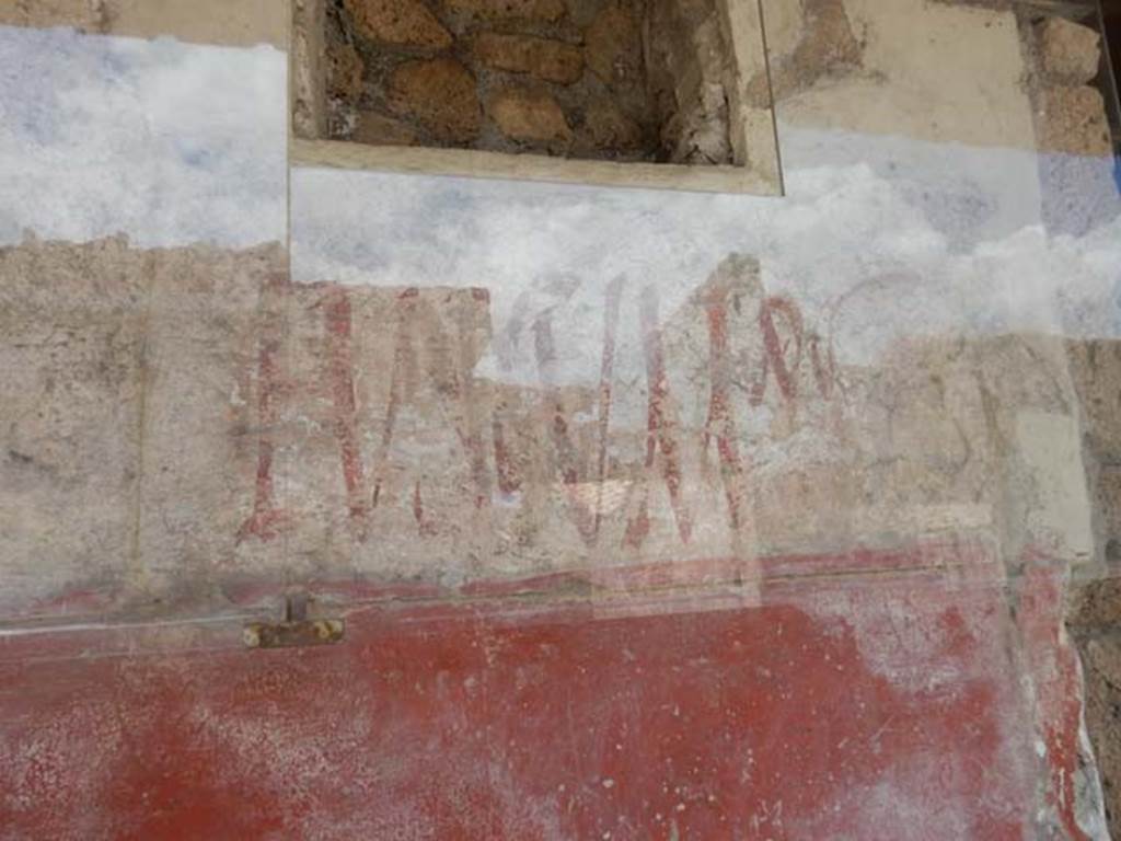 IX.11.3 and IX.11.4 Pompeii. May 2016. Detail from graffiti between entrances 3 and 4.
Photo courtesy of Buzz Ferebee.