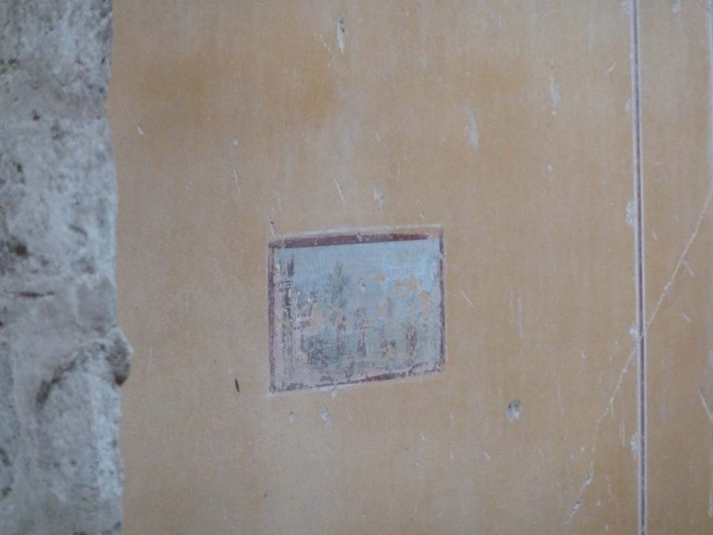 IX.12.9 Pompeii. May 2010. Room 12, west wall, south end. Painted scene.