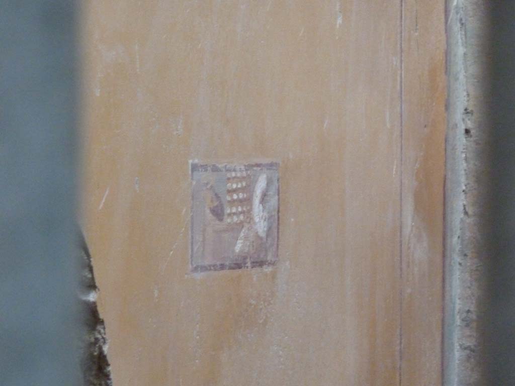 IX.12.9 Pompeii. May 2010. Room 12, west wall, painted panel at north end.