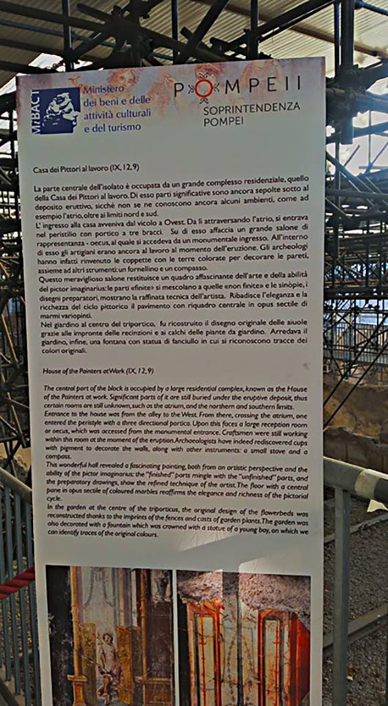 IX.12.9 Pompeii. 2016/2017.
Information card. Photo courtesy of Giuseppe Ciaramella.