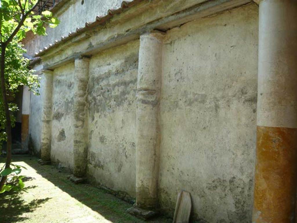 IX.13.1-3 Pompeii. May 2012. Room 9, looking south along west wall of peristyle.
Photo courtesy of Buzz Ferebee.