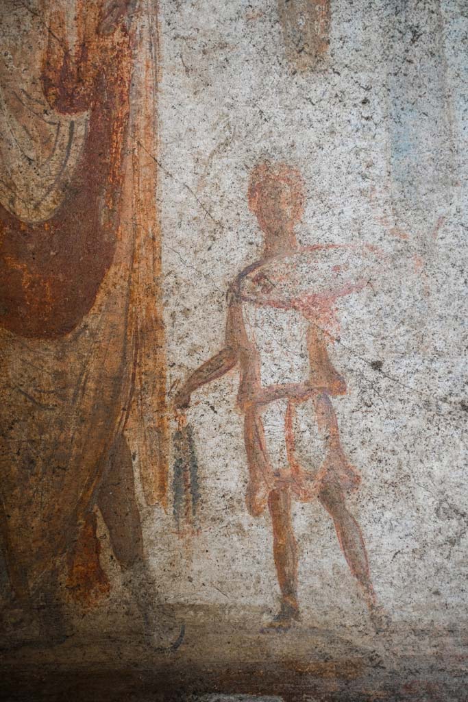 IX.13.1-3 Pompeii. October 2021.
Room 21, detail from lararium. Photo courtesy of Johannes Eber.