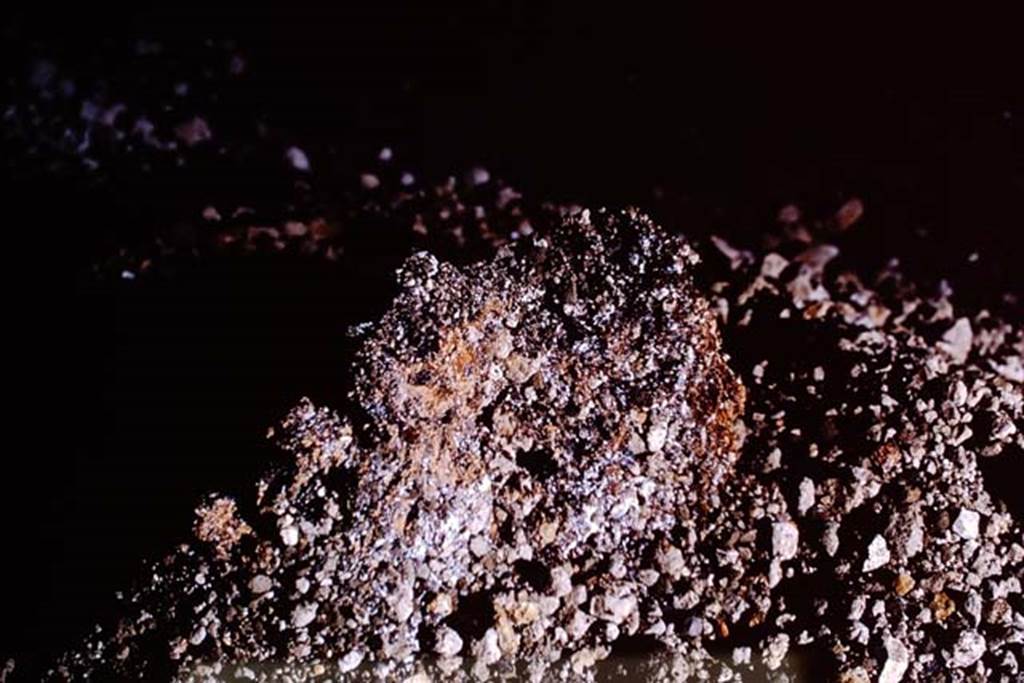 IX.13.1-3 Pompeii, 1973. Carbonized material in the lapilli. Photo by Stanley A. Jashemski.
Source: The Wilhelmina and Stanley A. Jashemski archive in the University of Maryland Library, Special Collections (See collection page) and made available under the Creative Commons Attribution-Non Commercial License v.4. See Licence and use details. J73f0439