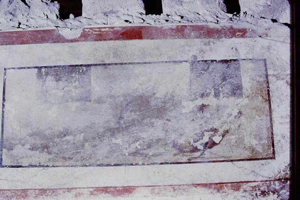 IX.13.1-3 Pompeii. 1972. Room 9, detail of painting on east wall. Photo by Stanley A. Jashemski.
Source: The Wilhelmina and Stanley A. Jashemski archive in the University of Maryland Library, Special Collections (See collection page) and made available under the Creative Commons Attribution-Non Commercial License v.4. See Licence and use details. J72f0451