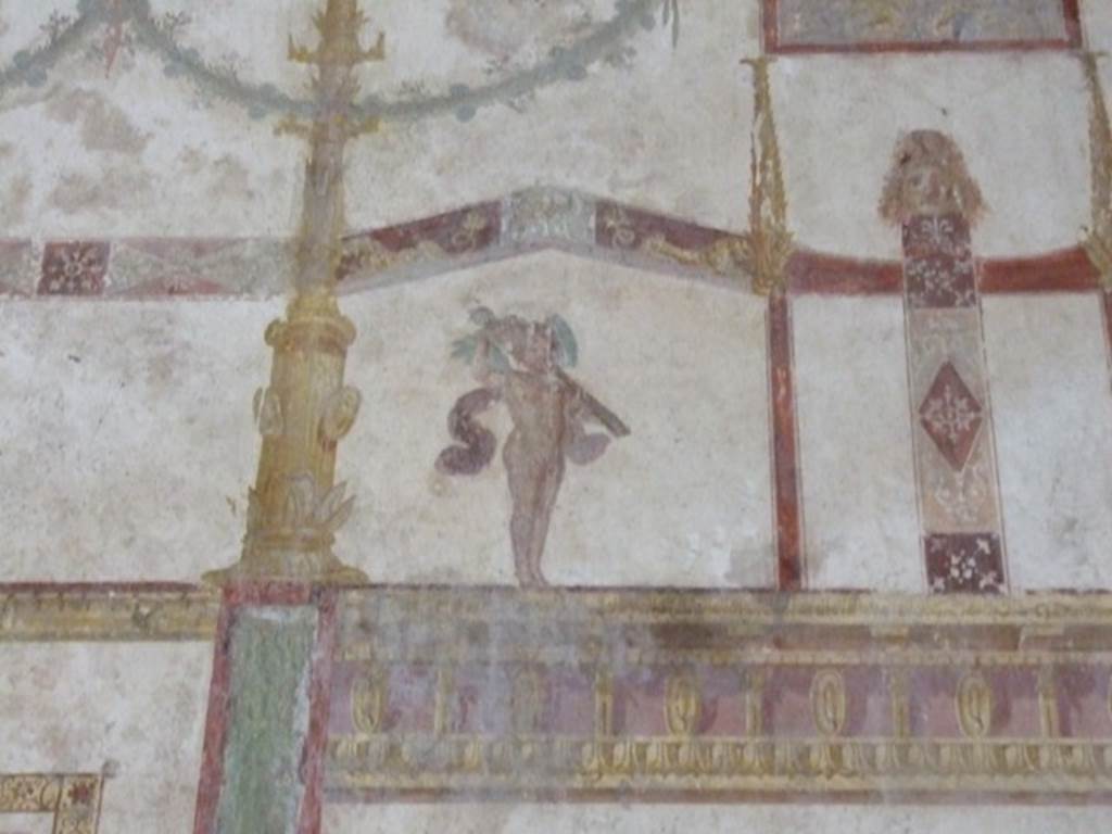 IX.13.1-3 Pompeii. March 2009. Room 11, west wall. Painted figure.
