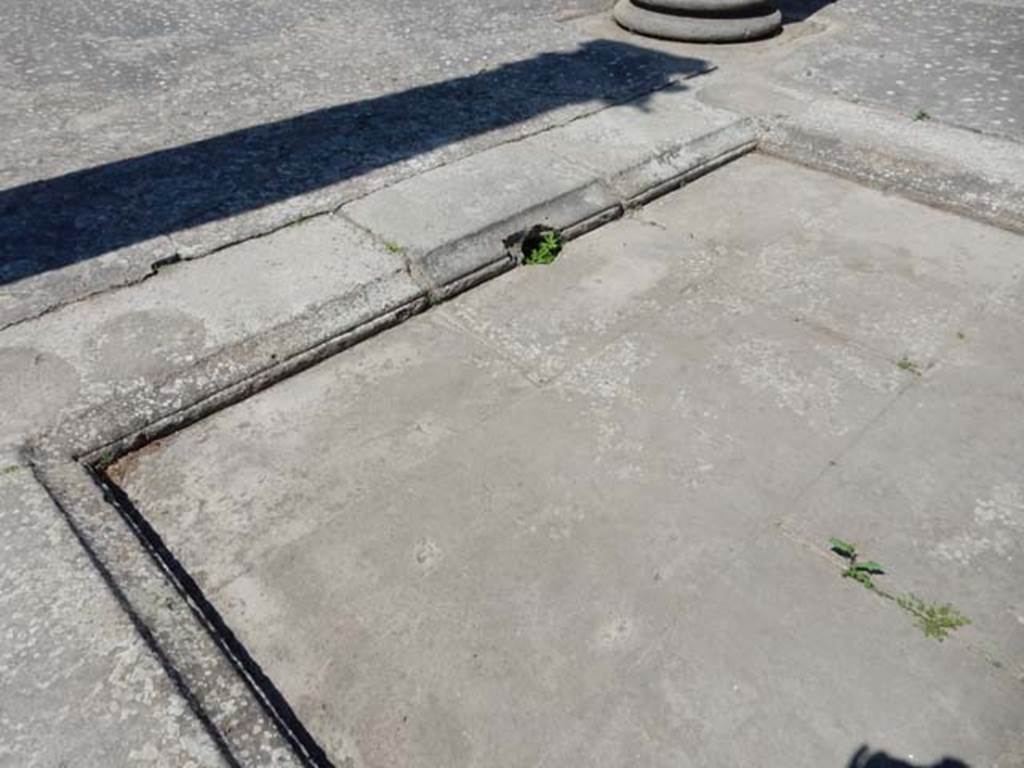 IX.14.4 Pompeii. May 2017. Detail of impluvium in atrium. Photo courtesy of Buzz Ferebee.