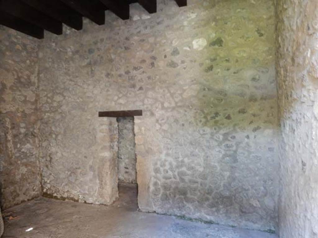 IX.14.4 Pompeii. May 2017. Room 11, looking towards north wall with doorway accessing under staircase (m). Photo courtesy of Buzz Ferebee.