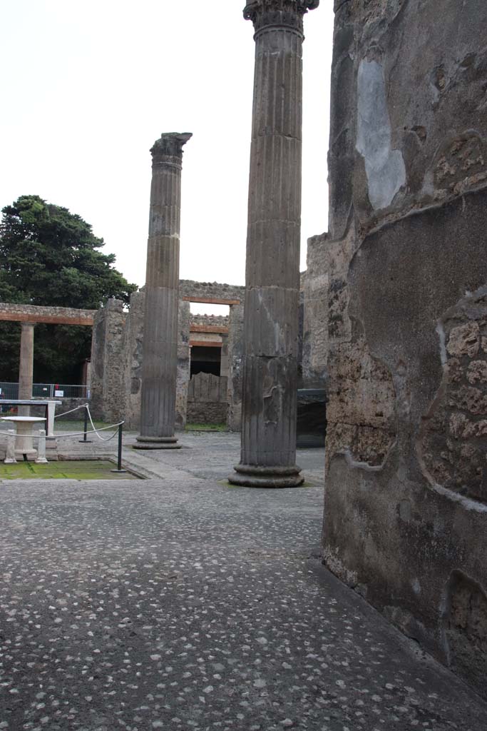 IX.14.4 Pompeii. September 2017.
Tetrastyle atrium B, looking towards the south-west side from the entrance corridor/fauces.
Photo courtesy of Klaus Heese.