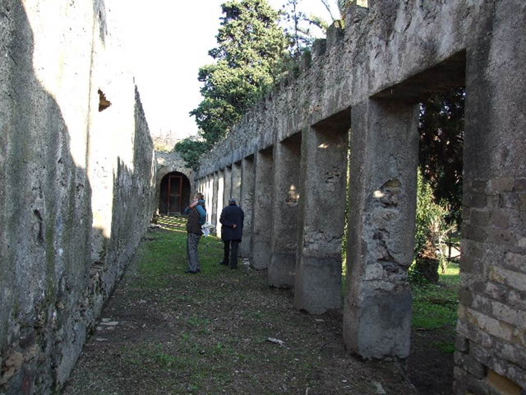 HGW24 Pompeii. December 2006. Looking east along the north portico.
According to the plan by La Vega, no. 62 was found on the exterior of the wall on the left, on the east side of the turret room.