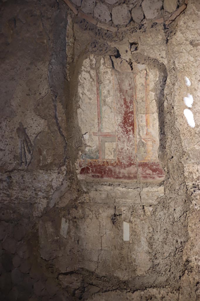 Villa San Marco, Stabiae, October 2022.
Room 29, detail from left end of north side. Photo courtesy of Klaus Heese.