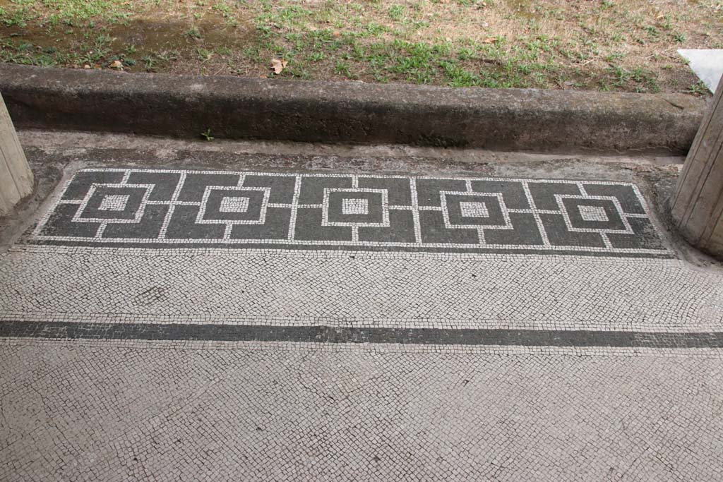 Villa San Marco, Stabiae, September 2021.
Portico 5, peristyle threshold between columns in north-east corner, second of three. Photo courtesy of Klaus Heese.
