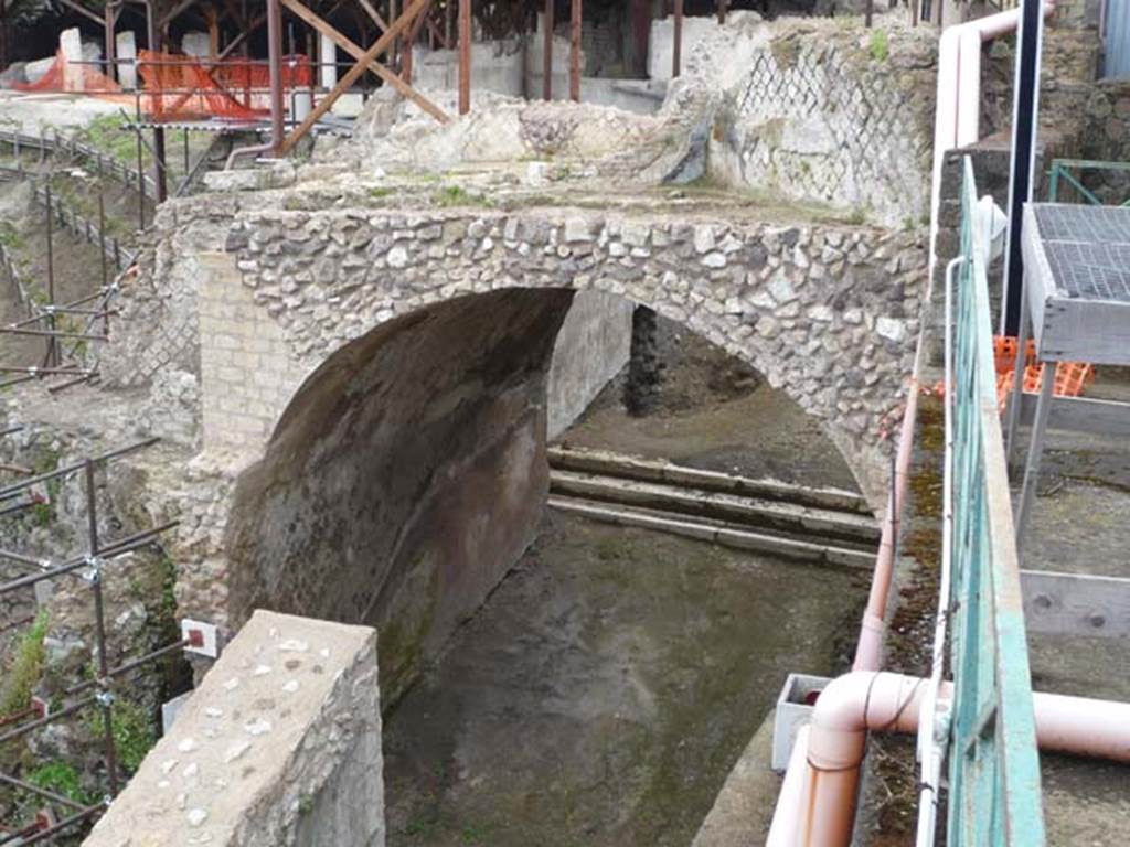 Villa San Marco, Stabiae, 2010. Ramp through gate, leading to steps to lower terraces.
Photo courtesy of Buzz Ferebee.