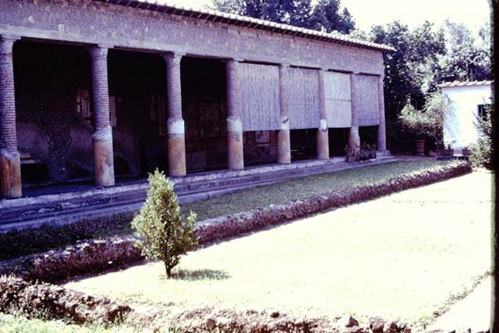 Villa San Marco, Stabiae, c.1960 or 1970’s (possibly 1976). Looking west along the south side of portico 1. Photo by Stanley A. Jashemski.
Source: The Wilhelmina and Stanley A. Jashemski archive in the University of Maryland Library, Special Collections (See collection page) and made available under the Creative Commons Attribution-Non Commercial License v.4. See Licence and use details. Jmit0093