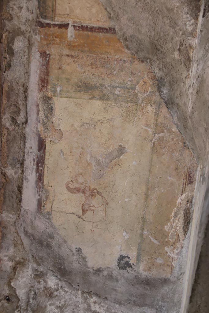 Villa San Marco, Stabiae, October 2022.
Room 12, wall on east (right) side of doorway into room 14.
Photo courtesy of Klaus Heese.