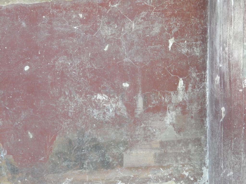 Villa San Marco, Stabiae, June 2019. Area 65, lower area beneath niche 2, detail from right side.
Photo courtesy of Buzz Ferebee