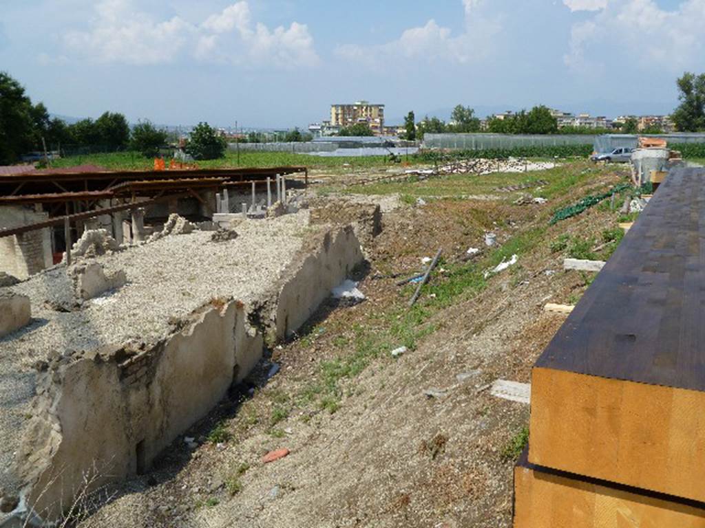 Villa San Marco, Stabiae, July 2010. Looking north along east side towards unexcavated area. Photo courtesy of Michael Binns.