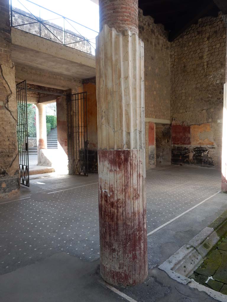 Villa San Marco, Stabiae, June 2019.
Room 44, looking across atrium towards entrance doorway, and south-west corner of atrium.
Photo courtesy of Buzz Ferebee.
