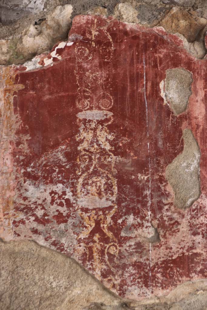 Villa San Marco, Stabiae, September 2021.
Room 44, north wall, detail from west end above doorway to room 31. Photo courtesy of Klaus Heese.