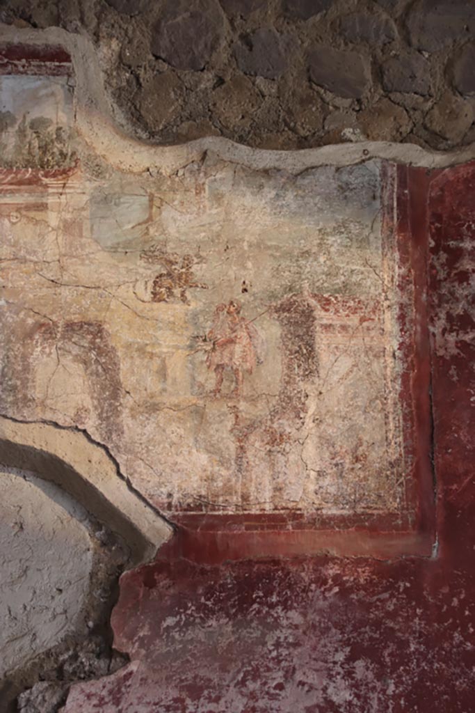 Villa San Marco, Stabiae, October 2022.
Room 44, detail from painting on west end of north wall above doorway to room 31.
Photo courtesy of Klaus Heese.