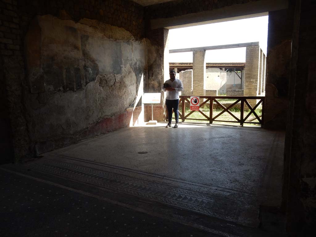 Villa San Marco, Stabiae, June 2019. Room 59, looking across tablinum towards portico on east side.
Photo courtesy of Buzz Ferebee.